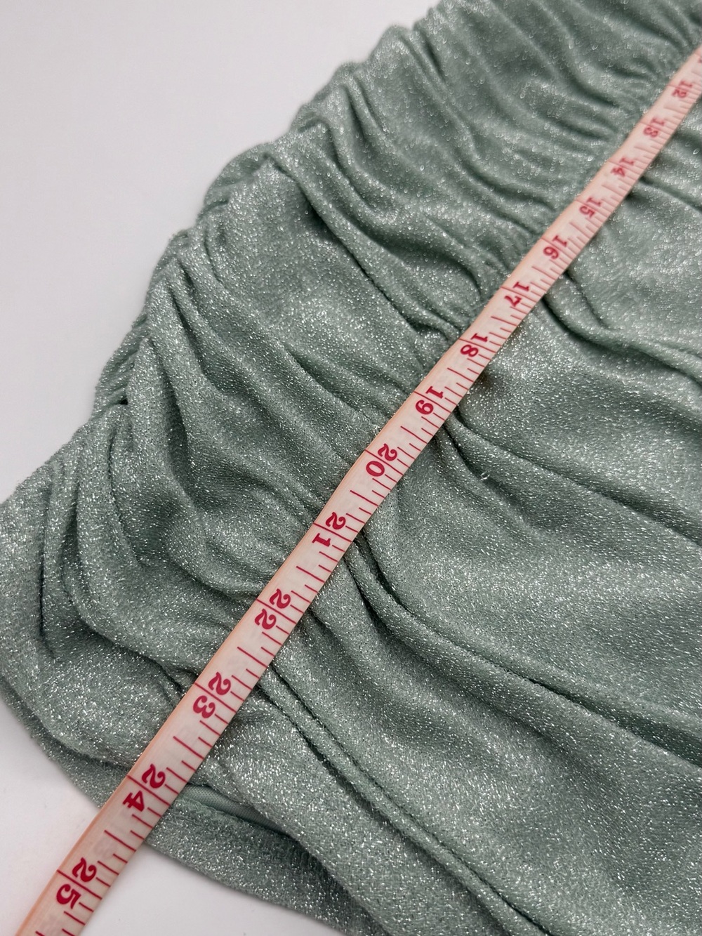 Jump Mint Green Shimmer Ruched Dress Size Small - Picture 6 of 10